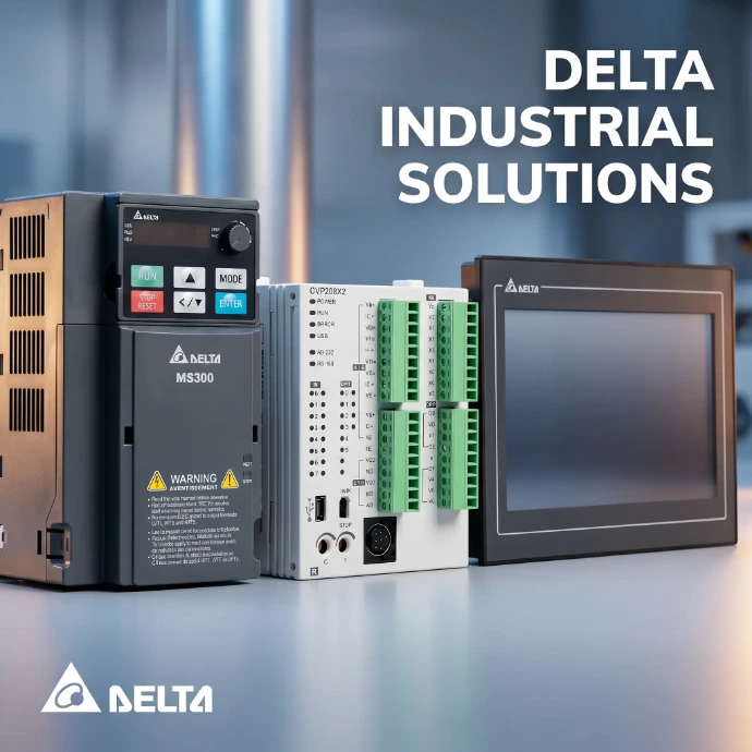 Distribuidor autorizado Delta Electronics: PLCs, HMIs y variadores de alta tecnología para la industria.