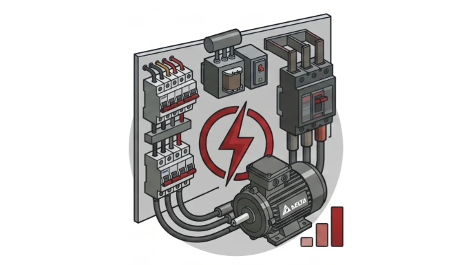 Icono de infraestructura y sistemas de potencia eléctrica industrial.